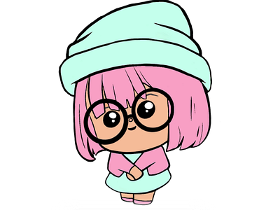 NFT Cute Cartoon | Pastel Shy Girl art character digital nfts