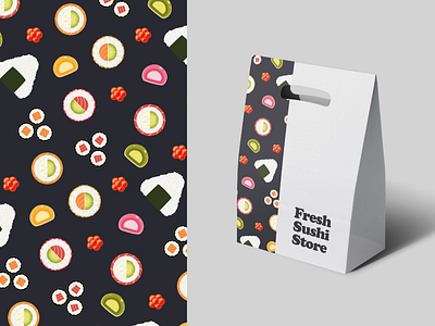 Package Pattern design food pattern graphic design package package design pattern sushi vector