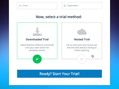 HelpSpot Trial Modal app button check input modal select selection trial