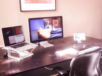 My Workspace desk display ipad keyboard macbook stand table workspace