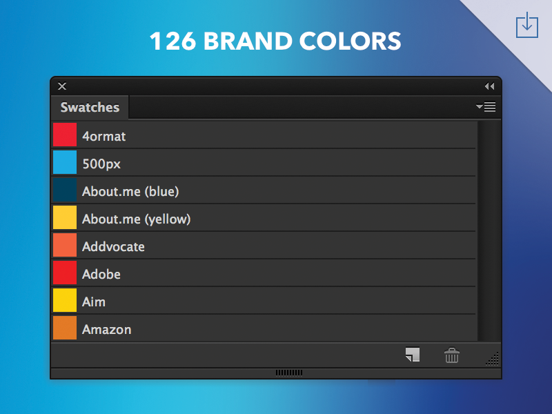 Freebie: Brand Colors Swatches free download photoshop aco swatches colors swatch brand freebie palette resource psd