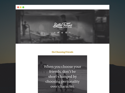 Better Fellow Tumblr blog blur browser icons personal photo quote quotes serif tumblr web website