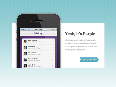iPhone App Web Feature app application archer blue button feature ios iphone purple website