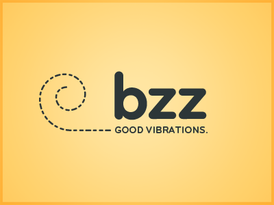 Bzz Logo dashed logo type yellow