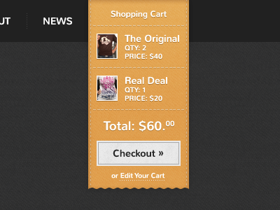 Give a Shirt Checkout Dropdown button cart checkout gray grunge ribbon store texture yellow