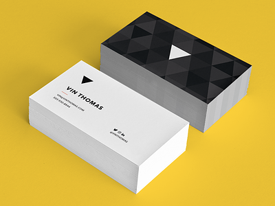 Vin Thomas Personal Business Card branding business card card cards contact icon minimal modern print stationary stationery triangle