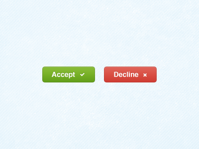 Accept Decline - Buttony Goodness accept blue button decline green red