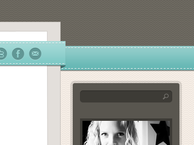 Kesha's New Blog - Sidebar blog brown gedys icons green icons ribbon search sidebar stitch tan teal texture wip wrap