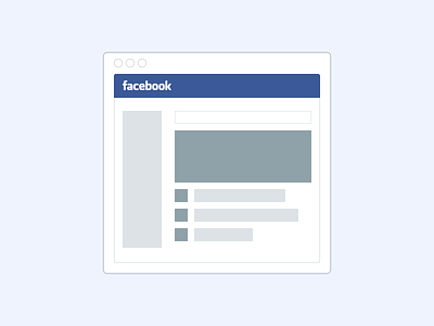 Facebook Boxes abstract app blue browser facebook graphic simple wireframe