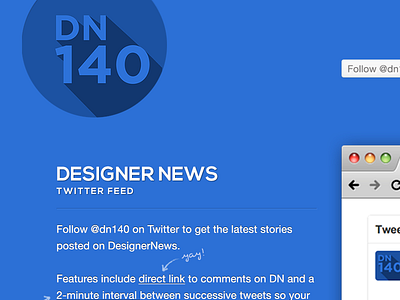 DN140 — DesignerNews twitter feed api apps community designer news feed launch twitter