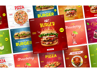 Food Social Media Banner Ads Template Design ads burger social media banner food menu food post food social media social media banner