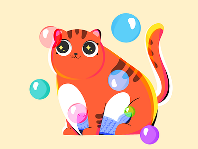 Cute cat design 2d animal art branding cat character design commercial concept art design drawing flat graphic design illustration kitty pet pet portrait procreate vector vet website design