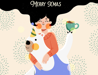 Merry Xmas everyone ✨🎁 2d animal art bear cartoon character character design christmas christmas art commercial cute design female graphic design happy illustration merry xmas pet portrait procreate xmas