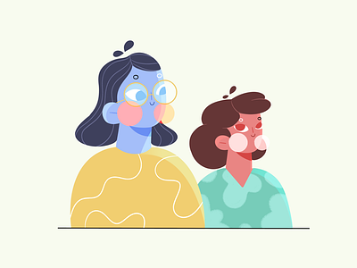 Mother and daughter 2d abstract adobe illustrator cartoon character design commercial concept art design editorial family female flat graphic design illustration illustrator mother procreate vector website illustration woman