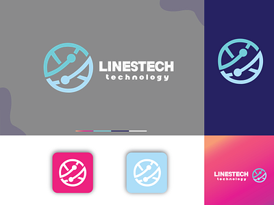 Linestech Technology Logo Design branding design graphic design illustration logo vector