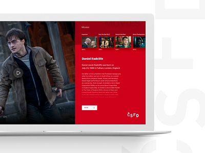 ČSFD / Czecho-Slovak Film Database (Concept) app mobile movie photo play profile red redesign ui ux