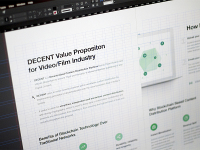 Brochure for DECENT baseline grid brochure editorial design green indesign print typography