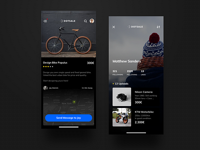 DOTSALE App aplication app dark detail iphone x map mobile price profile rating ui ux