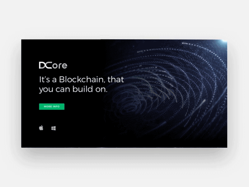 DCore Banner 🔒 banner blockchain button developers mac move ui ux web win