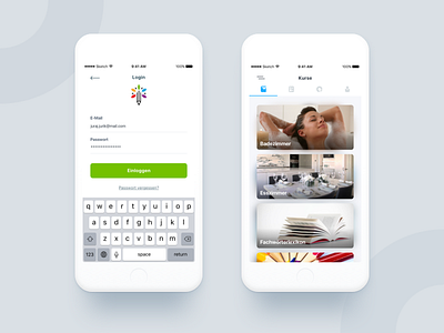 EBA – Learning App cards ios keyboard learning login menu mobile redesign ui ux