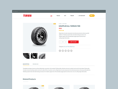 Product Page add to car clean ecommerce flat minimal product tires ui ux