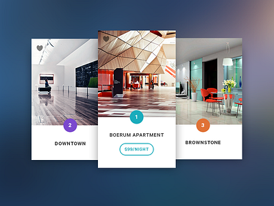 Simple UI's flat interiors property slider ui ux vacation