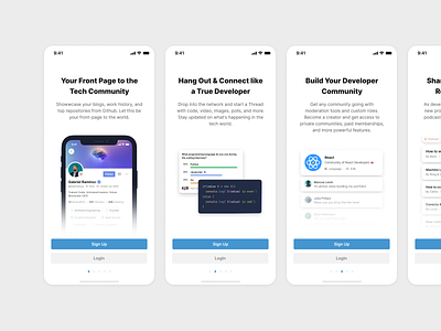 Showwcase - Onboarding 😎 app clean code coder developer login mobile onboarding profile signup social ui ux