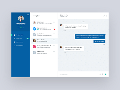 Health Chat cases chat health messaging pattern ui ux web app