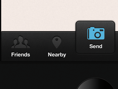 Send V.1 app camera friends group iphone leather location texture ui