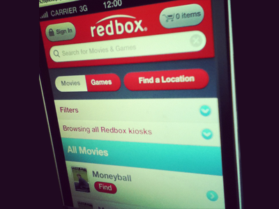 redbox app clean ios iphone modern pattern texture ui