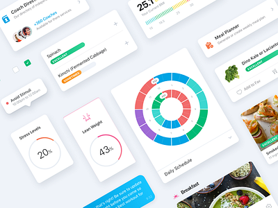 UI Elements chart chat clock fitness food graph health meal style guide time ui ux