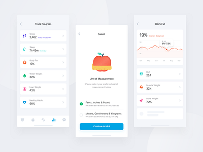Track Progress app body fat fitness app illustration ios iphone ui ux