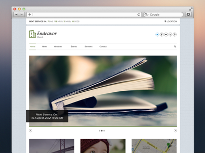 Endeavor church clean design minimal pixel ui web