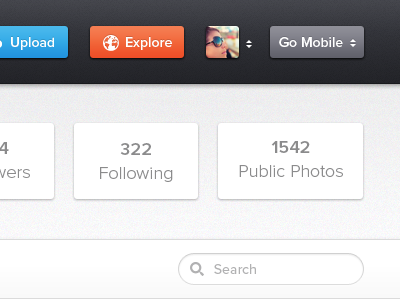 Explore buttons clean colors icons profile ui ux web web design