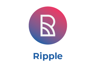 Ripple Letter Logo blue gradient letter lettermark logo mark pink type typography