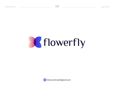 Flowerfly logo Design  🦋 + 🌸