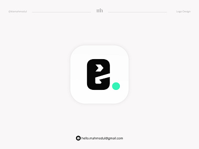 Letter e + Code + Dot logo Concept