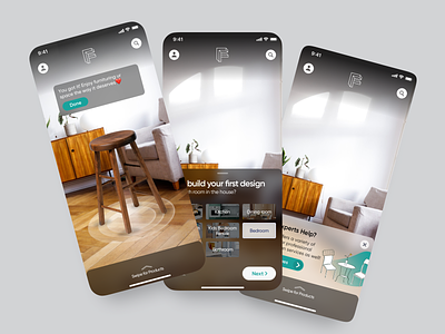 AR Furniture App app ar clean design ecommerce furniture gradient interaction ios mobile app ui ux