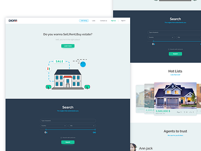 DIORR - Real estate website WIP commercial real estate ui ux website