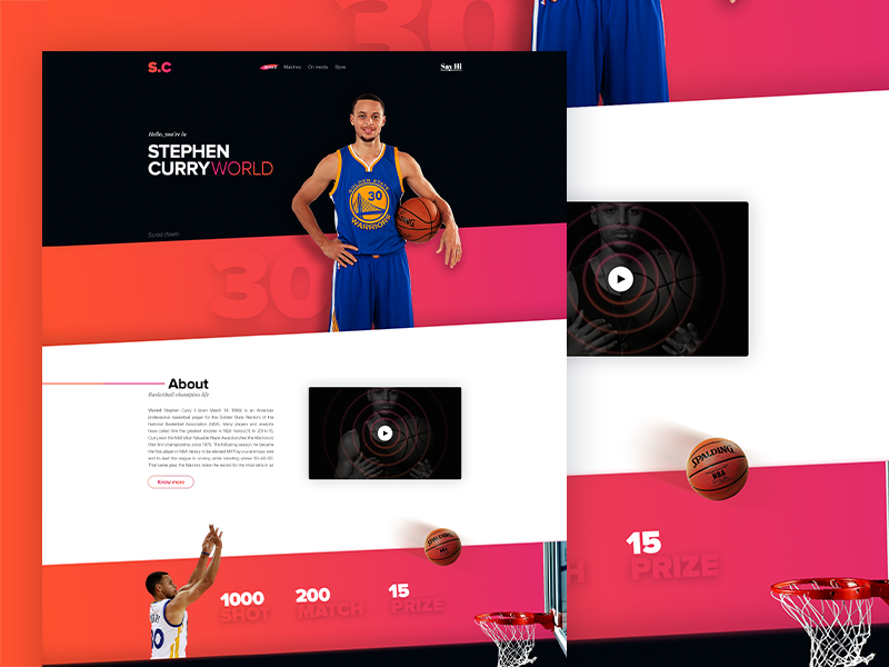 Stephen curry UI by Fekry on Dribbble