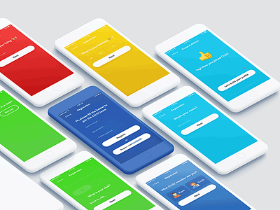 IOS app registration process colorful ios iphone mobile registration sketch ui user interface ux