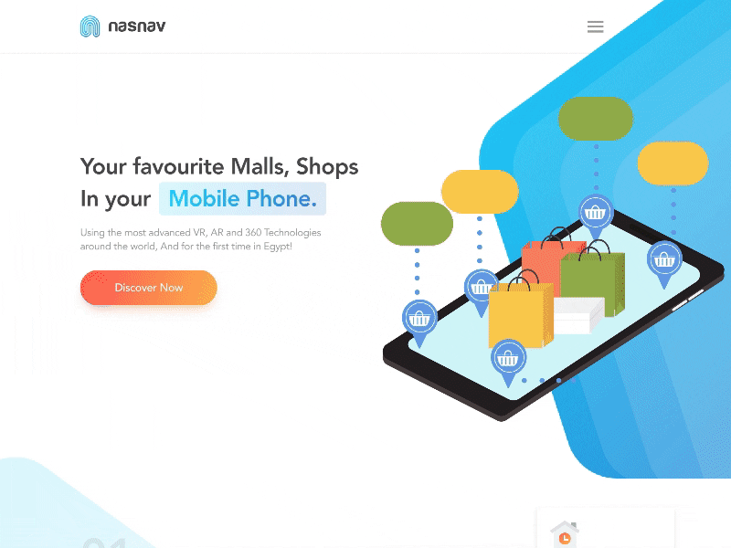 NASNAV - landing page ar clean flinto landing page site template vr web web design website wip