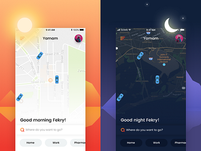 Yamam - Car booking app booking car clean ios mobile sharing uber ui ux