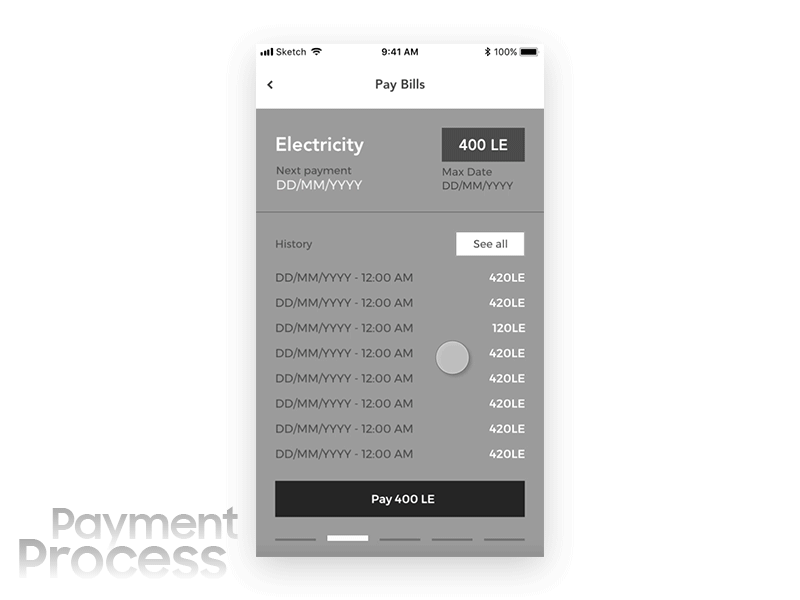 Compound App - Payment Process bills interaction interactive pay payment process ui ux wireframe