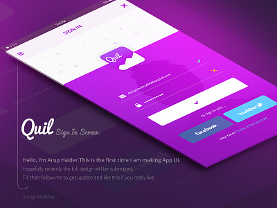 Quil App Sign in Screen