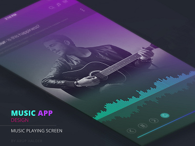 Music player app screen clean color creative design graphic ios mobile modern music player screen ui