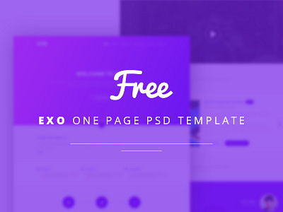 Freebie | EXO one page PSD template design free homepage modern onepage psd template ui ux web webdesign website