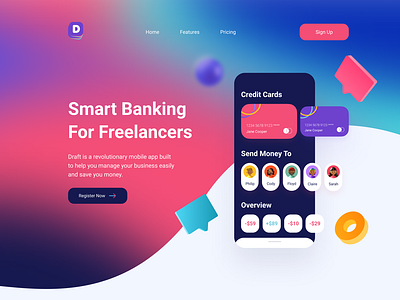 Landing Page - " Smart Banking For Freelancers"