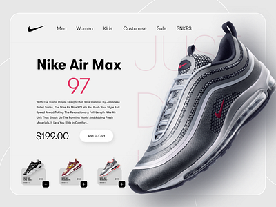 Nike website UI design.