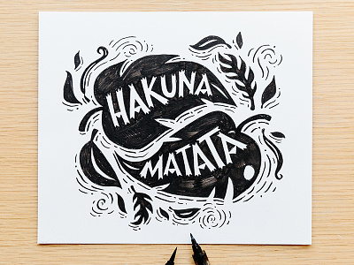 Hakuna Matata disney hakuna matata hand lettering inktober lettering lion king